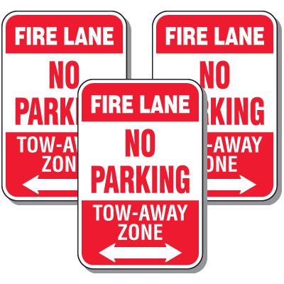 No Parking Signs - Fire Lane Tow Away Zone