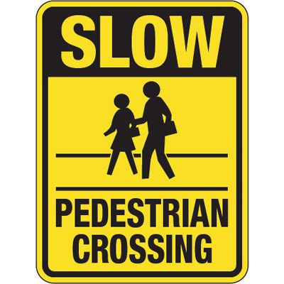 Pavement Signs - Slow Pedestrian Crossing