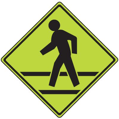 Fluorescent Pedestrian Crossing Sign - Pedestrian Symbol