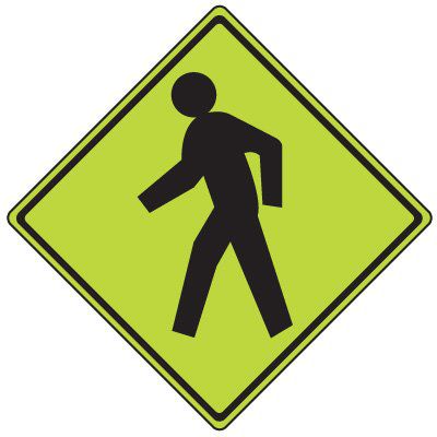 Fluorescent Pedestrian Sign - Pedestrian Symbol