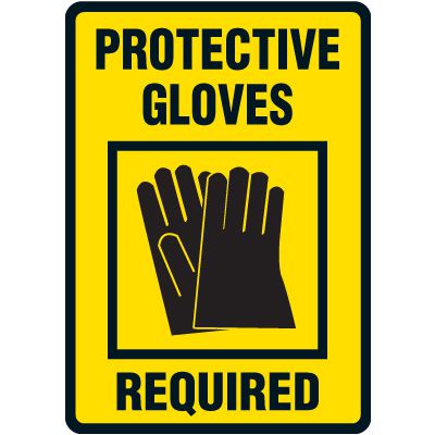 Protective Gloves Required Wear Floor Label