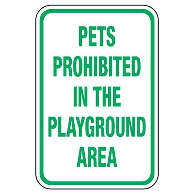 Playground Sign - Pets Prohibited