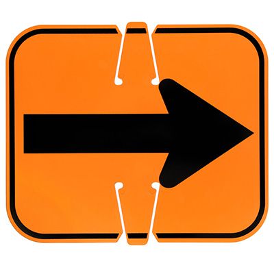 Plastic Traffic Cone Sign - Arrow