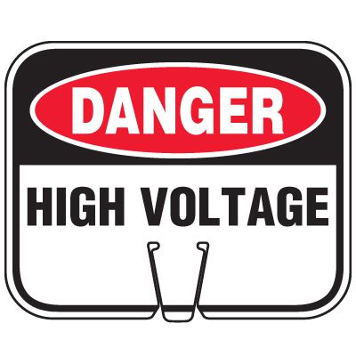 Plastic Traffic Cone Signs- Danger High Voltage