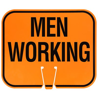 Plastic Traffic Cone Signs- Men Working