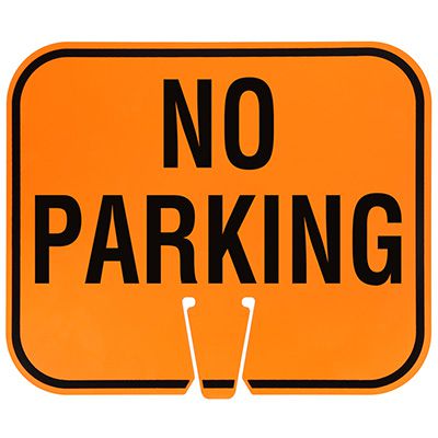 Plastic Traffic Cone Signs- No Parking