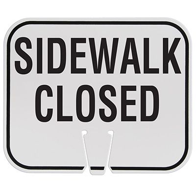 Plastic Traffic Cone Signs- Sidewalk Closed