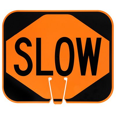 Plastic Traffic Cone Signs- Slow