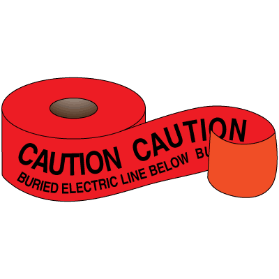 Caution Buried Electric Line Below Utility Warning Tape