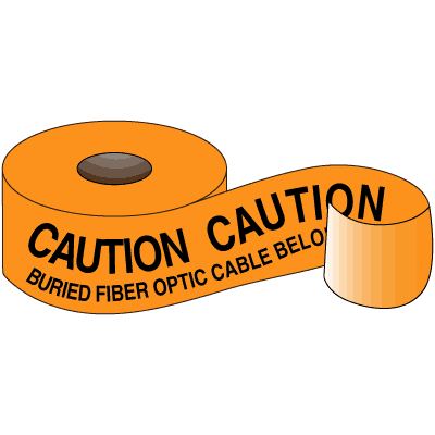 Underground Warning Tape - Caution Buried Fiber Optic Cable Below