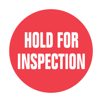 Hold For Inspection Inventory Control Labels