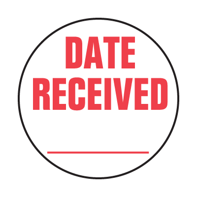 Date Received Inventory Control Labels