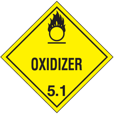Oxidizer 5.1 Hazard Class 5 Material Shipping Labels
