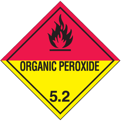 Organic Peroxide 5.2 Hazard Class 5 Material Shipping Labels