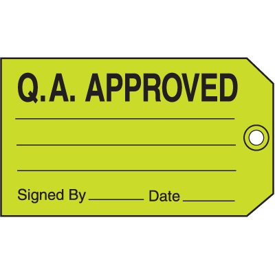 Q.A. Approved Signed By Date Production Status Tags