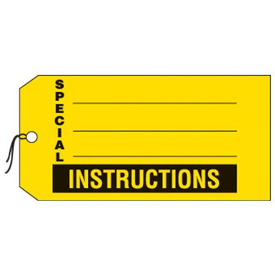 Special Instructions Production Status Tags