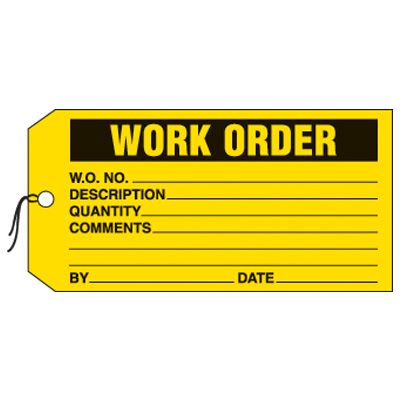 Work Order Production Status Tags
