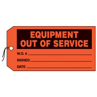 Equipment Out Of Service Production Status Tags