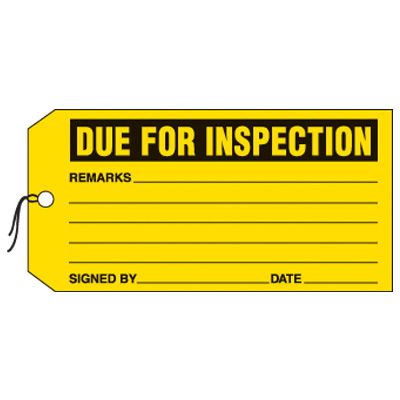 Due For Inspection Production Status Tags