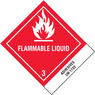 D.O.T. Labels - Flammable Liquid Adhesives