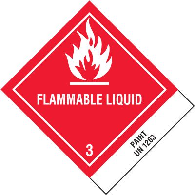 D.O.T. Labels - Flammable Liquid Paint