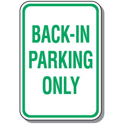 Parking Signs - Back-In Parking Only Signs