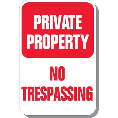 Private Property No Trespassing Vertical Sign