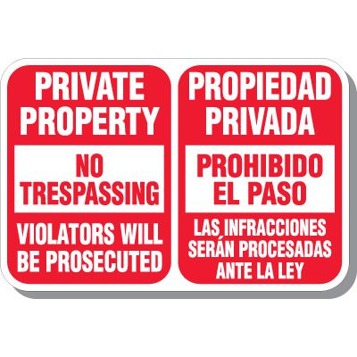 Bilingual No Trespassing Signs