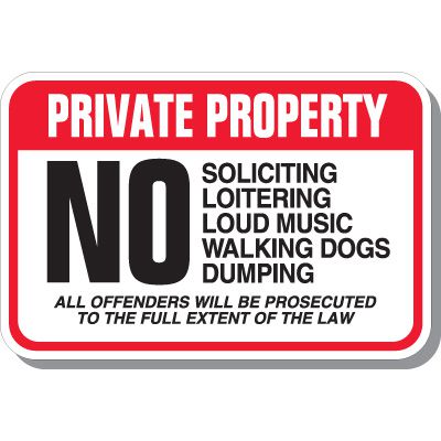 Private Property Offenders Prosecuted Sign