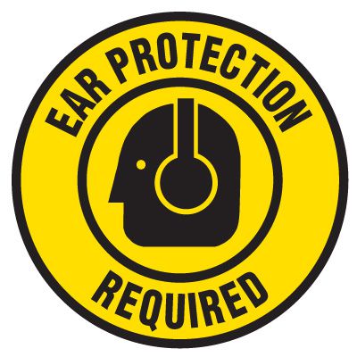 Anti-Slip Floor Label - Ear Protection Required