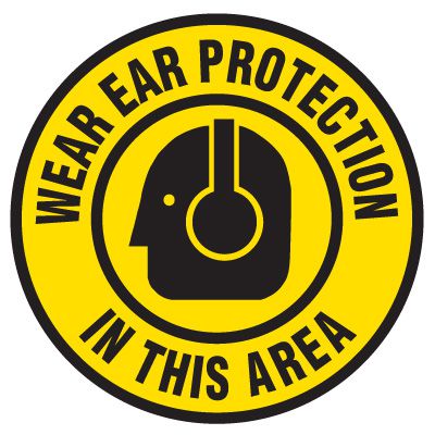 Anti-Slip Floor Label  - Wear Ear Protection In This Area