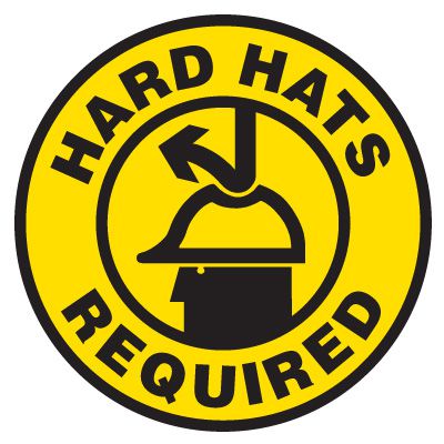 Anti-Slip Floor Label - Hard Hats Required