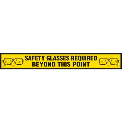 Safety Glasses Required Beyond This Point Anti-Slip Floor Label