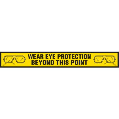 Wear Eye Protection Beyond This Point Anti-Slip Floor Label