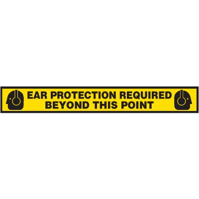 Ear Protection Required Beyond This Point Anti-Slip Floor Label