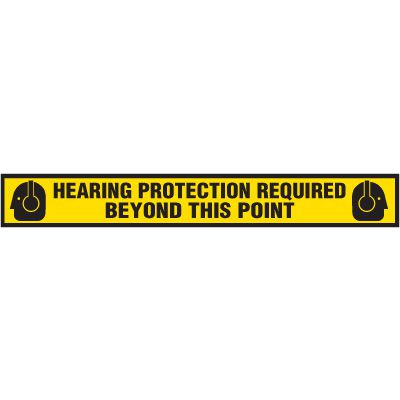 Hearing Protection Required Beyond This Point Anti-Slip Floor Label