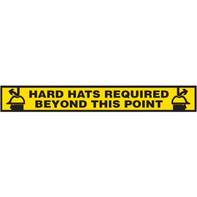 Hard Hats Required (with symbol) Anti-Slip Floor Label