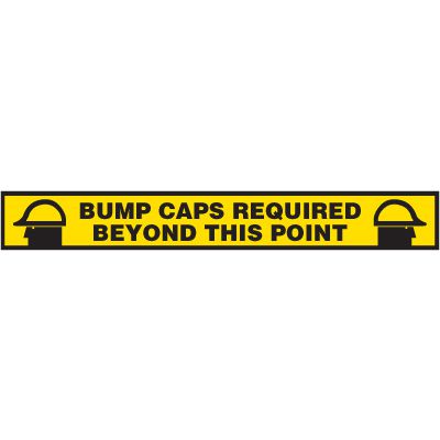 Anti-Slip Floor Label - Bump Caps Required Beyond This Point