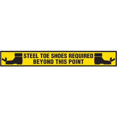 Anti-Slip Floor Label - Steel Toe Shoes Required Beyond This Point
