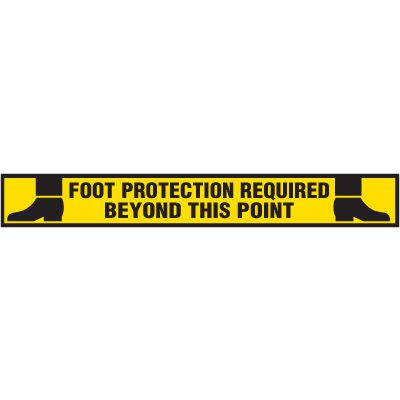 Anti-Slip Floor Label - Foot Protection Required Beyond This Point