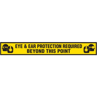 Anti-Slip Floor Label - Eye & Ear Protection Required Beyond This Point