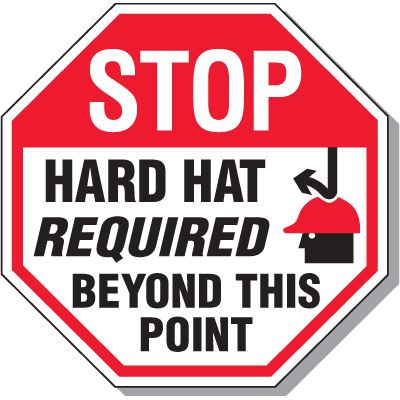 Stop Hard Hat Required Sign