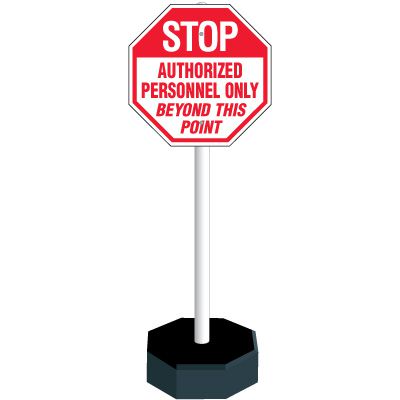 Authorized Personnel Only PVC Sign Stanchion Kit