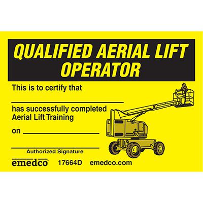 Certification Wallet Card - Qualified Aerial Lift Operator