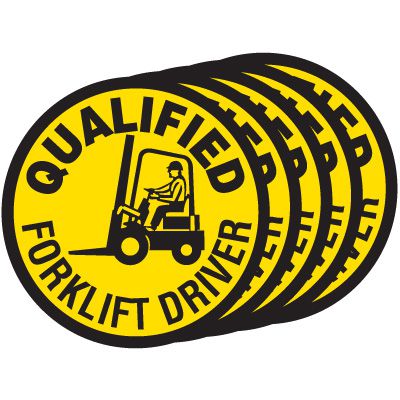 Hard Hat Label Value Packs - Qualified Forklift Driver