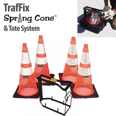 Quick Deploy Spring Cone Systems - TrafFix Devices 21464-SCB