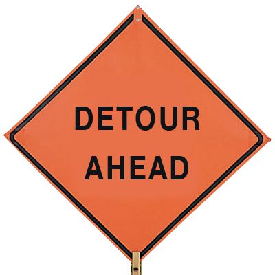 Detour Ahead Warning Sign