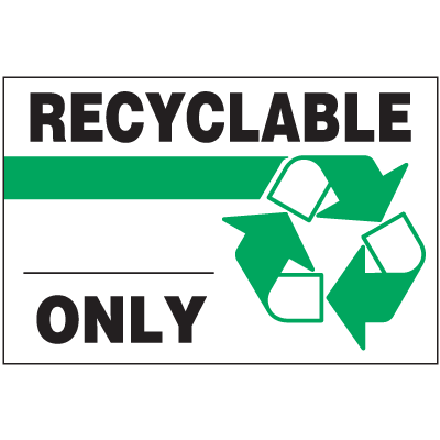Recyclable Only Recyling Label