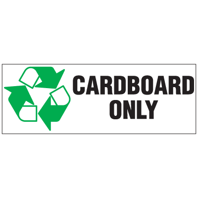 Cardboard Only Vinyl Recycling and Trash Label