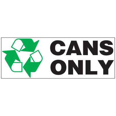 Cans Only Vinyl Recycling and Trash Label